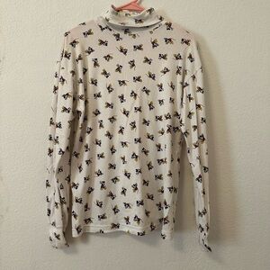 90’s Disney Turtleneck Top with Small Mickey Print